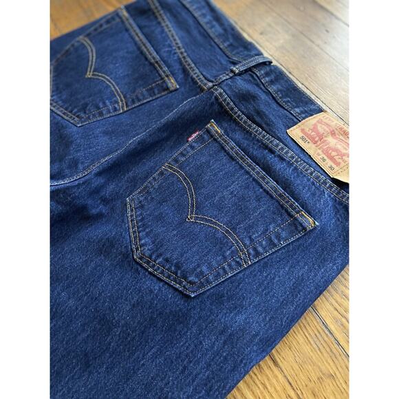 LEVI’S 501 Button-Fly Straight Leg Dark Wash Jeans sz 36x30 (Actual 36x29) - Picture 9 of 13